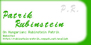 patrik rubinstein business card